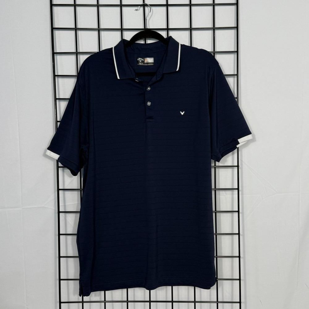 Callaway Opti Dry Polo Shirt Mens XL Navy Blue Golf Activewear‎ Performance